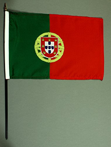 Buddel-Bini Handflagge Tischflagge Portugal 20x30 cm mit 42 cm Mast aus PVC-Rohr, ohne Ständerfuß, Stockflagge von Buddel-Bini