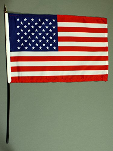 Buddel-Bini Handflagge Tischflagge USA 20x30 cm mit 42 cm Mast aus PVC-Rohr, ohne Ständerfuß, Stockflagge von Buddel-Bini