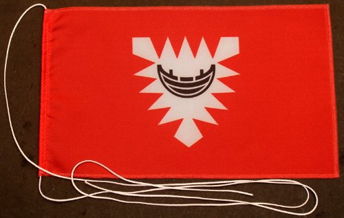 Buddel-Bini Kiel Stadtflagge 15x25 cm Tischflagge in Profi - Qualität Tischfahne Autoflagge Bootsflagge Motorradflagge Mopedflagge von Buddel-Bini