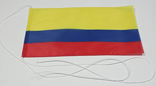 Buddel-Bini Kolumbien 15x25 cm Tischflagge in Profi - Qualität Tischfahne Autoflagge Bootsflagge Motorradflagge Mopedflagge von Buddel-Bini