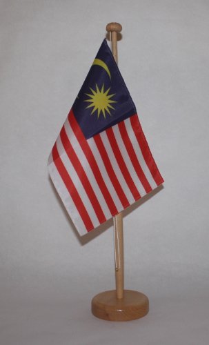 Buddel-Bini Malaysia Tischflagge 15x25 cm in Profiqualität, nur Tischflagge von Buddel-Bini