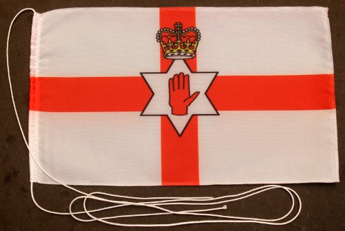 Buddel-Bini Nordirland Nord Irland Ulster 15x25 cm Tischflagge in Profi - Qualität Tischfahne Autoflagge Bootsflagge Motorradflagge Mopedflagge von Buddel-Bini