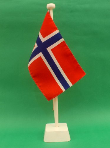 Buddel-Bini Norwegen 15x25 cm Tischflagge in Profiqualität, nur Tischfahne von Buddel-Bini