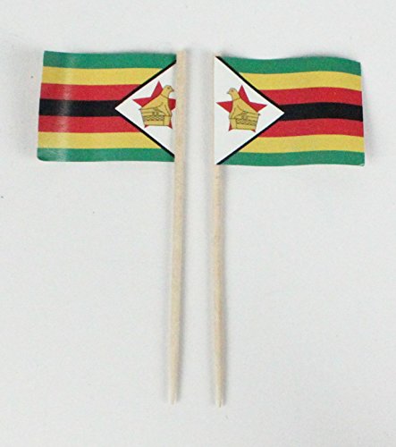 Buddel-Bini Party-Picker Flagge Simbabwe Afrika Papierfähnchen in Spitzenqualität 50 Stück Beutel von Buddel-Bini