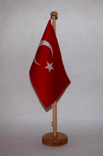 Buddel-Bini Türkei Tischflagge 15x25 cm in Profiqualität, nur Tischflagge von Buddel-Bini