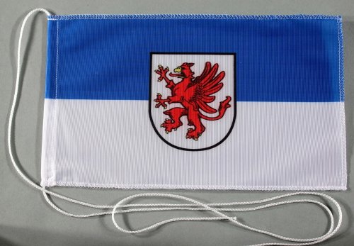 Buddel-Bini Vorpommern 15x25 cm Tischflagge in Profi - Qualität Tischfahne Autoflagge Bootsflagge Motorradflagge Mopedflagge von Buddel-Bini