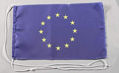 Buddel-Bini Europa Flagge Europaflagge EU 15x25 cm Tischflagge in Profi - Qualität Tischfahne Autoflagge Bootsflagge Motorradflagge Mopedflagge von Buddel-Bini