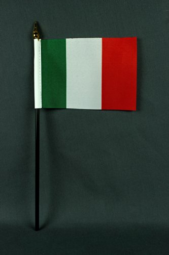Buddel-Bini Kleine Tischflagge Italien 15x10 cm mit 30 cm Mast aus PVC-Rohr, ohne Ständerfuß von Buddel-Bini
