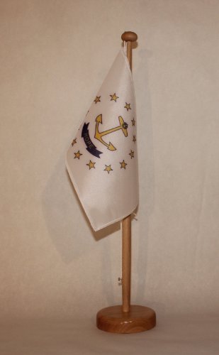 Rhode Island USA Bundesstaat Tischflagge 15x25 cm in Profiqualität, nur Tischflagge von Buddel-Bini