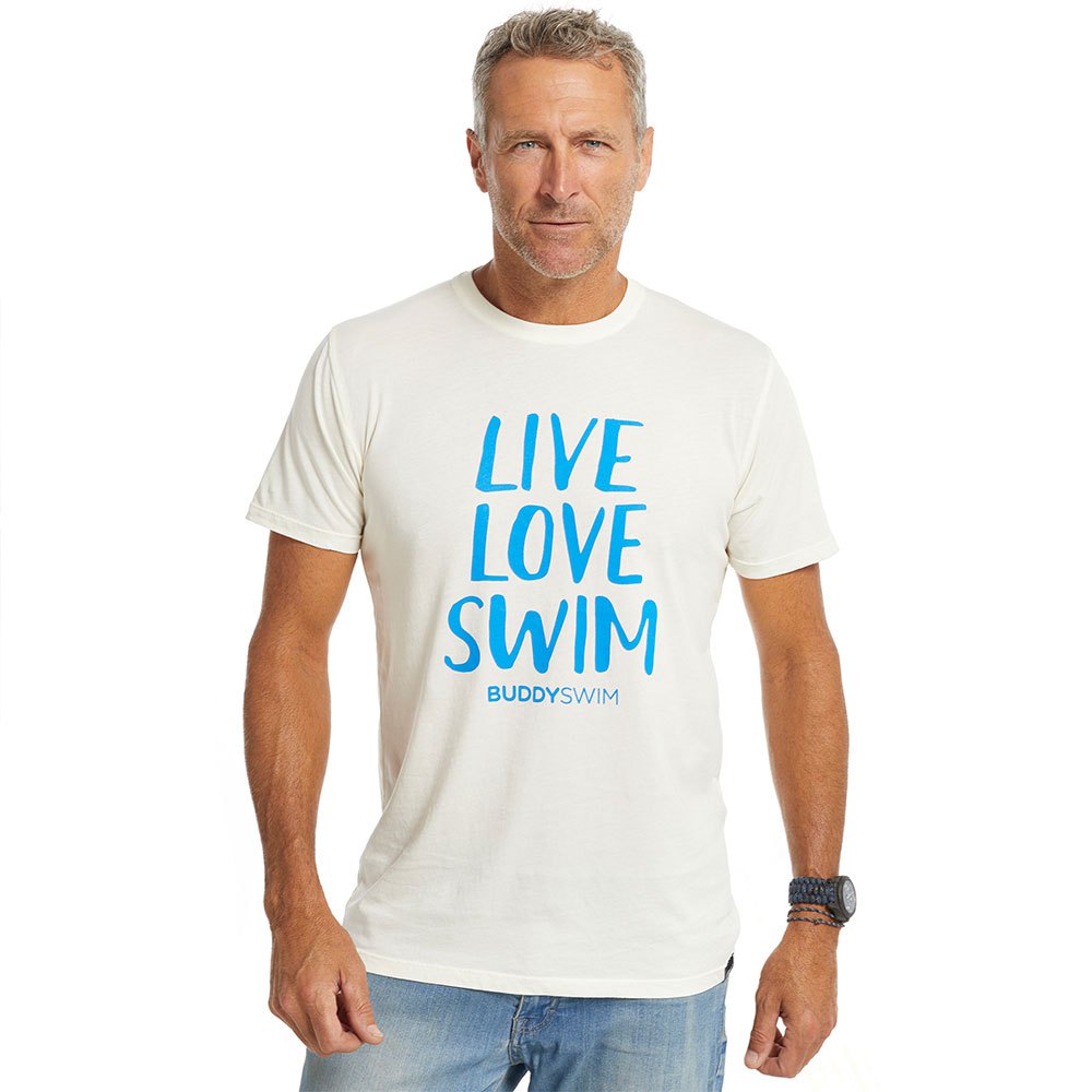 Buddyswim Live Love Swim Short Sleeve T-shirt Weiß L Mann von Buddyswim