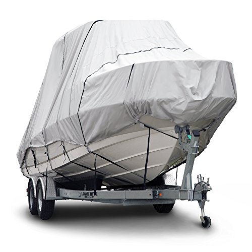 Budge 600 Denier Boat Cover fits Hard Top/T-Top Boats B-621-X8 (24' to 26' Long, Gray) von Budge