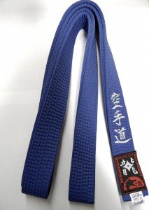 Budodrake Blaugurt Bestickt mit Karate-Do (Bestickung in Silber) Karategürtel blau bestickter Karategurt (350) von Budodrake