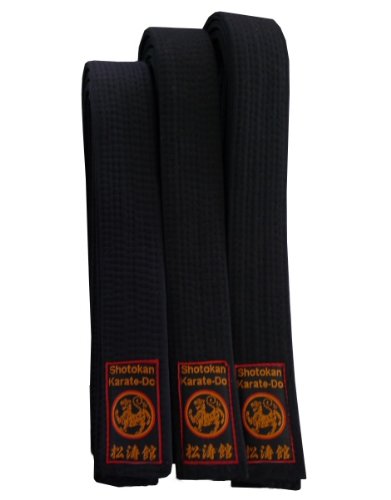 Budodrake Karategürtel Schwarzgurt Shotokan Label 4 cm (330) von Budodrake
