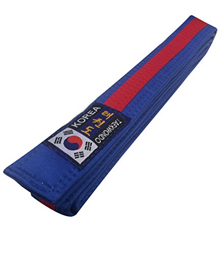 Budodrake Korea Taekwondo Gürtel blau-rot (Mittelstreifen) (350) von Budodrake