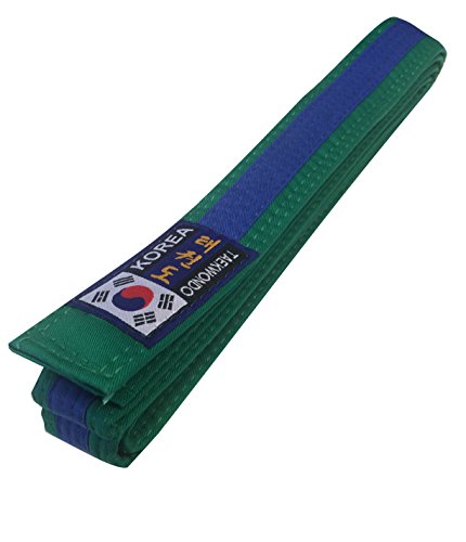 Budodrake Korea Taekwondo Gürtel grün-blau (Mittelstreifen) (260) von Budodrake