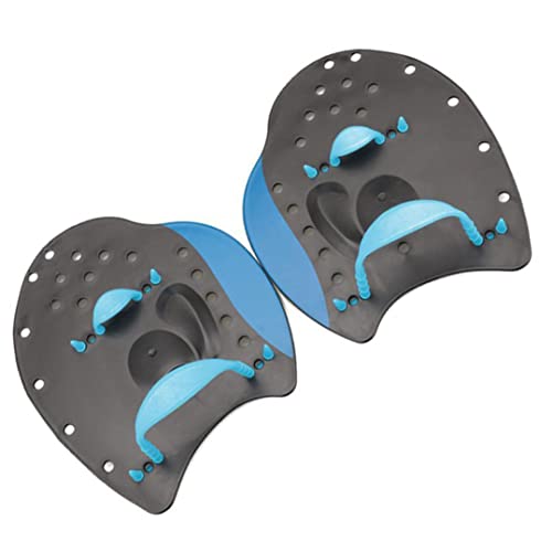 Power Swim Paddles zum Schoßschwimmen - Verstellbare Gurte - Schoßschwimmgeräte - Handpaddel für Erwachsene und Kinder Blau M. von Budstfee