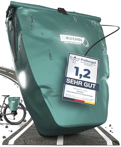 Büchel Fahrradtasche für Gepäckträger I 25.4 L - 100% Wasserdicht I mit Tragegriff und Schultergurt I fahrradtasche gepäckträger, gepäckträgertasche, fahrrad taschen hinten von Büchel