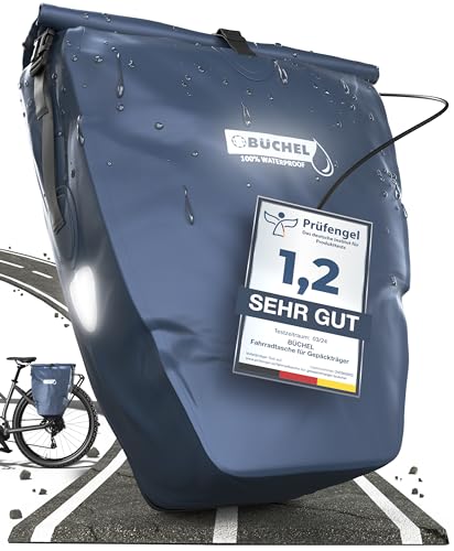Büchel Fahrradtasche für Gepäckträger I 25.4 L - 100% Wasserdicht I mit Tragegriff und Schultergurt I fahrradtasche gepäckträger, gepäckträgertasche, fahrrad taschen hinten von Büchel