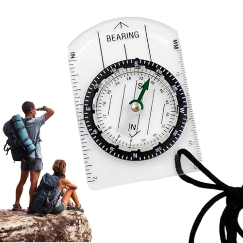Buerfu Mini-Kompass, Taschenkompass | Leichter Kompass aus Acryl - Outdoor-Navigationsgerät, tragbarer Kompass für Rucksacktouren, Wandern, Camping, Jagd, Überleben von Buerfu