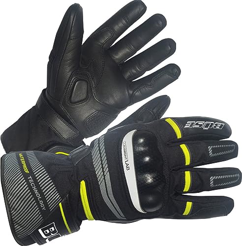 Büse Brandon wasserdichte Motorrad Handschuhe (Black/Grey/Yellow,10) von Büse