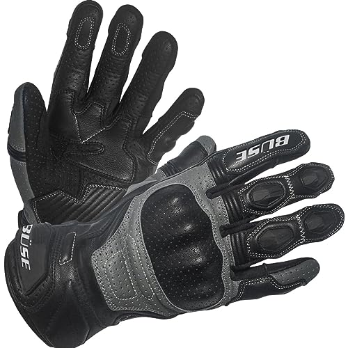 Büse Miles perforierte Motorrad Handschuhe (Black/Gray,10) von Büse