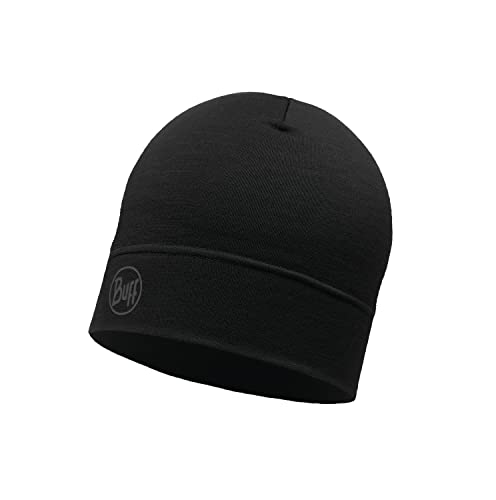 Buff Merino Lightweight Mütze SOLID BLACK von Buff