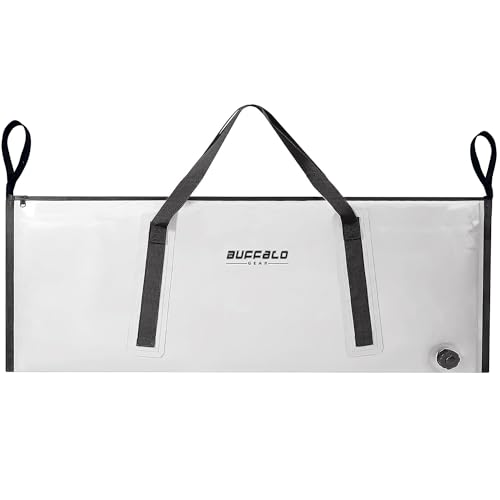 Buffalo Gear Isolierte Fisch-Kühltasche, 121,9 x 45,7 cm, Monster auslaufsichere Fischtötungstasche, groß, tragbar, wasserdicht, hält eiskalt mehr als 24 Stunden (weiß) von Buffalo Gear