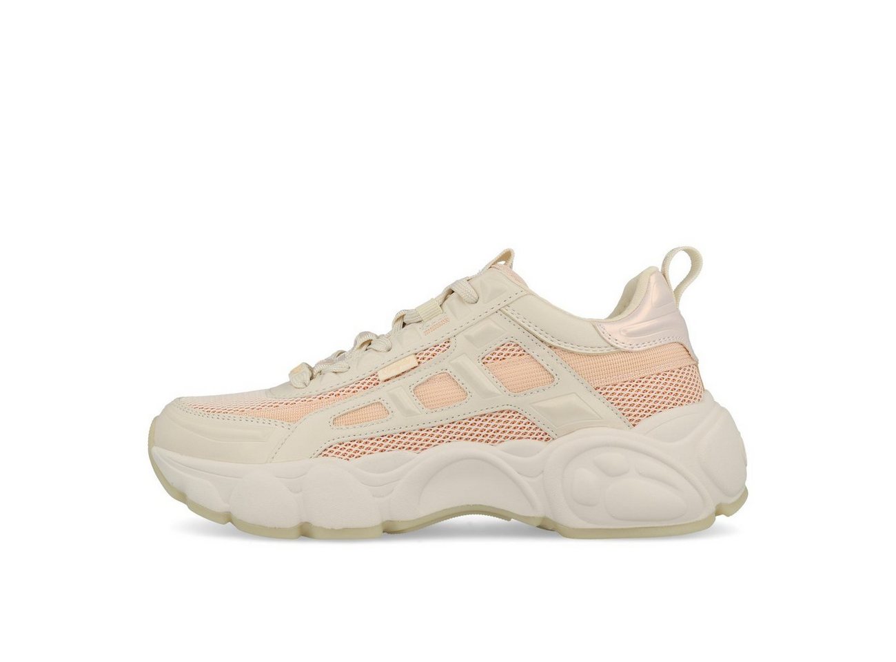 Buffalo Buffalo Cld Run Boom Sneaker Low Damen Vegan Nappa Mesh Peach Beige Sneaker von Buffalo