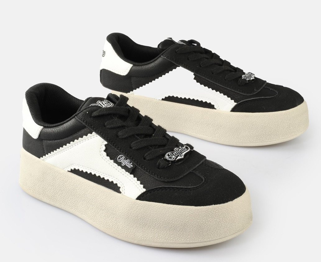 Buffalo CAJO Plateausneaker Schnürschuh, Halbschuh, Retro-Sneaker, Freizeitschuh zum Schnüren von Buffalo