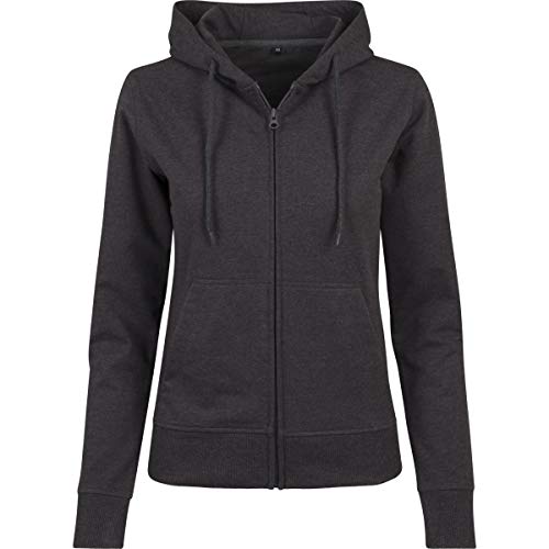 Build Your Brand Damen BY069-Ladies Terry Zip Hoody Sweatjacke, Charcoal, XL von Build Your Brand