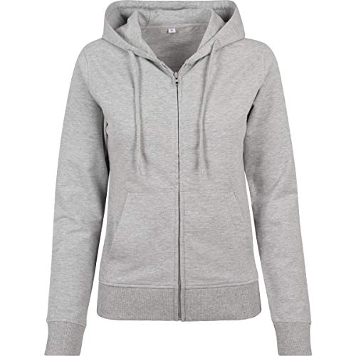 Build Your Brand Damen BY069-Ladies Terry Zip Hoody Sweatjacke, Heather Grey, L von Build Your Brand