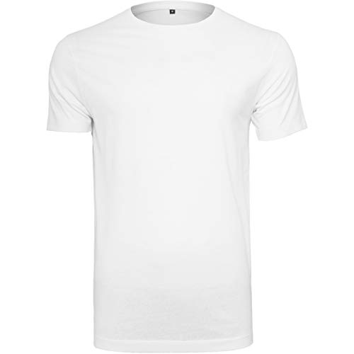 Build Your Brand Herren Light T-Shirt Round Neck, White, M von Build Your Brand