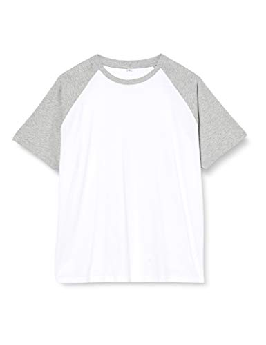 Build Your Brand Raglan Contrast Tee, M, White Heather von Build Your Brand