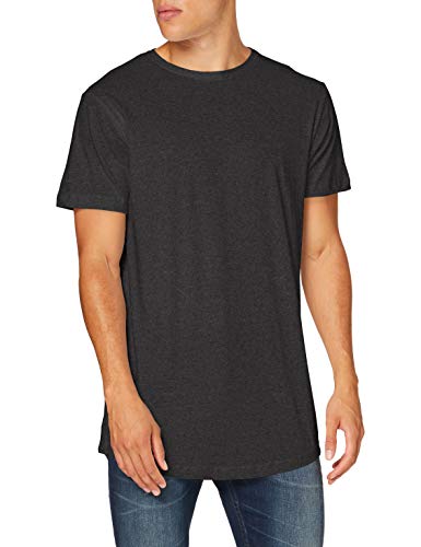 Build Your Brand Shaped Long Tee, L, Charcoal (Heather) von Build Your Brand