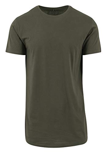 Build Your Brand Herren Shaped Long Tee T Shirt, Olive, XXL EU von Build Your Brand