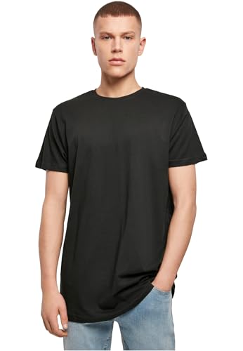 Build Your Brand Herren Shaped Long Tee T-Shirt, schwarz, S von Build Your Brand