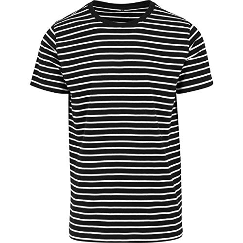 Build Your Brand Herren BY073-Stripe Tee T-Shirt, Black/White, L von Build Your Brand