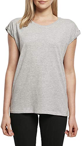 Build Your Brand Ladies Extended Shoulder Tee, L, Heather Grey von Build Your Brand