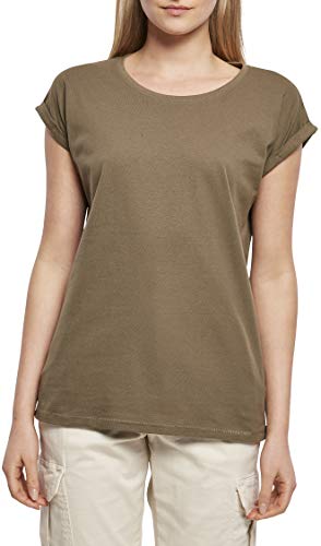 Build Your Brand Ladies Extended Shoulder Tee Grün Olive S von Build Your Brand