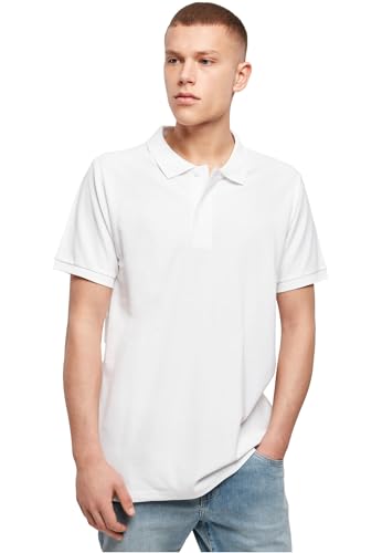 Build Your Brand Men's BY008-Polo Piqué Shirt T, White, L von Build Your Brand