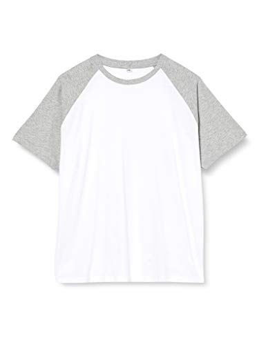 Build Your Brand Herren BY007-Raglan Contrast Tee T-Shirt, White/h.Grey, M von Build Your Brand