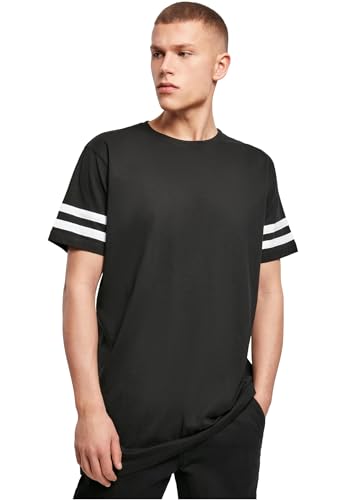 Build Your Brand Men's BY032-Stripe Jersey Tee T-Shirt, blk/wht, XL von Build Your Brand