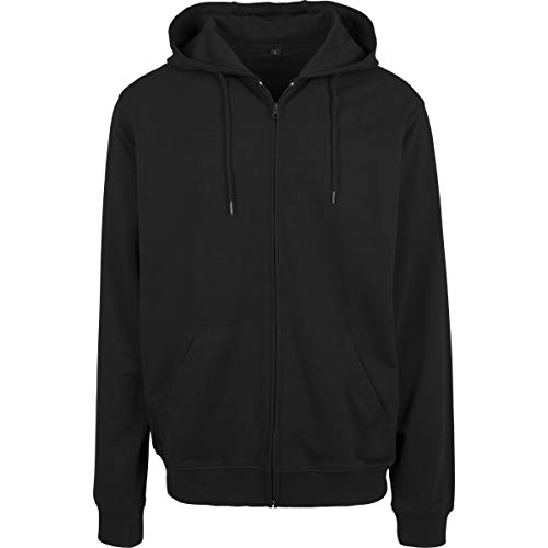 Build Your Brand Men's BY082-Terry Zip Hoody Sweatjacke, Black, M von Build Your Brand