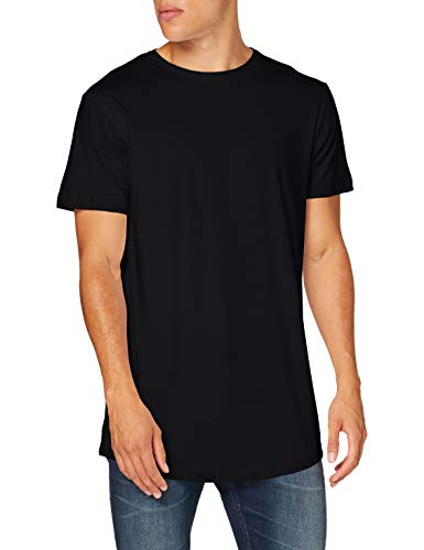 Build Your Brand Herren Shaped Long Tee T-Shirt, Schwarz, L EU von Build Your Brand