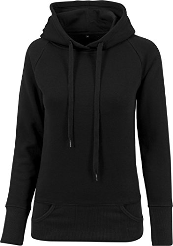 Build Your Brand Women's BY043-Ladies Cuff Pockets Hoody Hoodie, Black, L von Build Your Brand