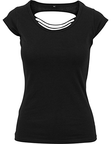 Build Your Brand Women's BY035-Ladies Back Cut Tee T-Shirt, Black, XS von Build Your Brand