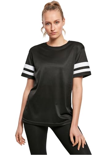 Build Your Brand Women's BY033-Ladies Mesh Stripe Tee T-Shirt, blk/wht, M von Build Your Brand