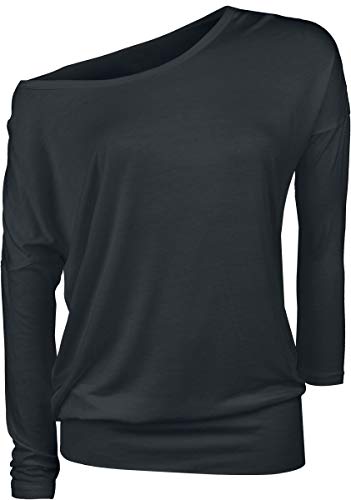 Build Your Brand Women's BY041-Ladies Viscose Longsleeve T-Shirt, Black, S von Build Your Brand