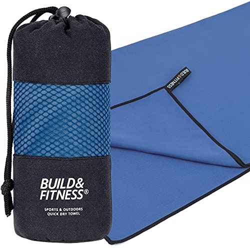 Build & Fitness Mikrofaser Handtuch. Schnelltrocknend - Kompakt - Saugstark - Leichtgewichtig. Perfektes Reise-, Strand- & Sporthandtuch für Fitness, Schwimmen, Camping Zubehör, Strandtuch von Build & Fitness