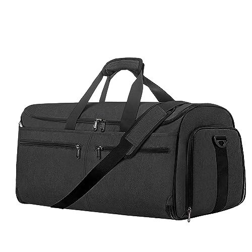 Carry on Kleidersack für Geschäftsreisen, Bukere wandelbare Reisetasche mit Schuhfach, wasserabweisend, 2-in-1 Weekender Anzug Tasche für Männer Frauen, Midnight Grey, Kleidersack für Reisen von Bukere